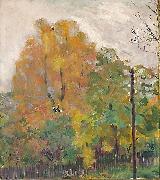 Bernhard Folkestad Deciduous trees in fall suit with cuts Spain oil painting artist